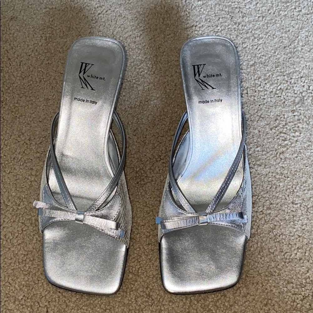 Silver Heeled Sandals